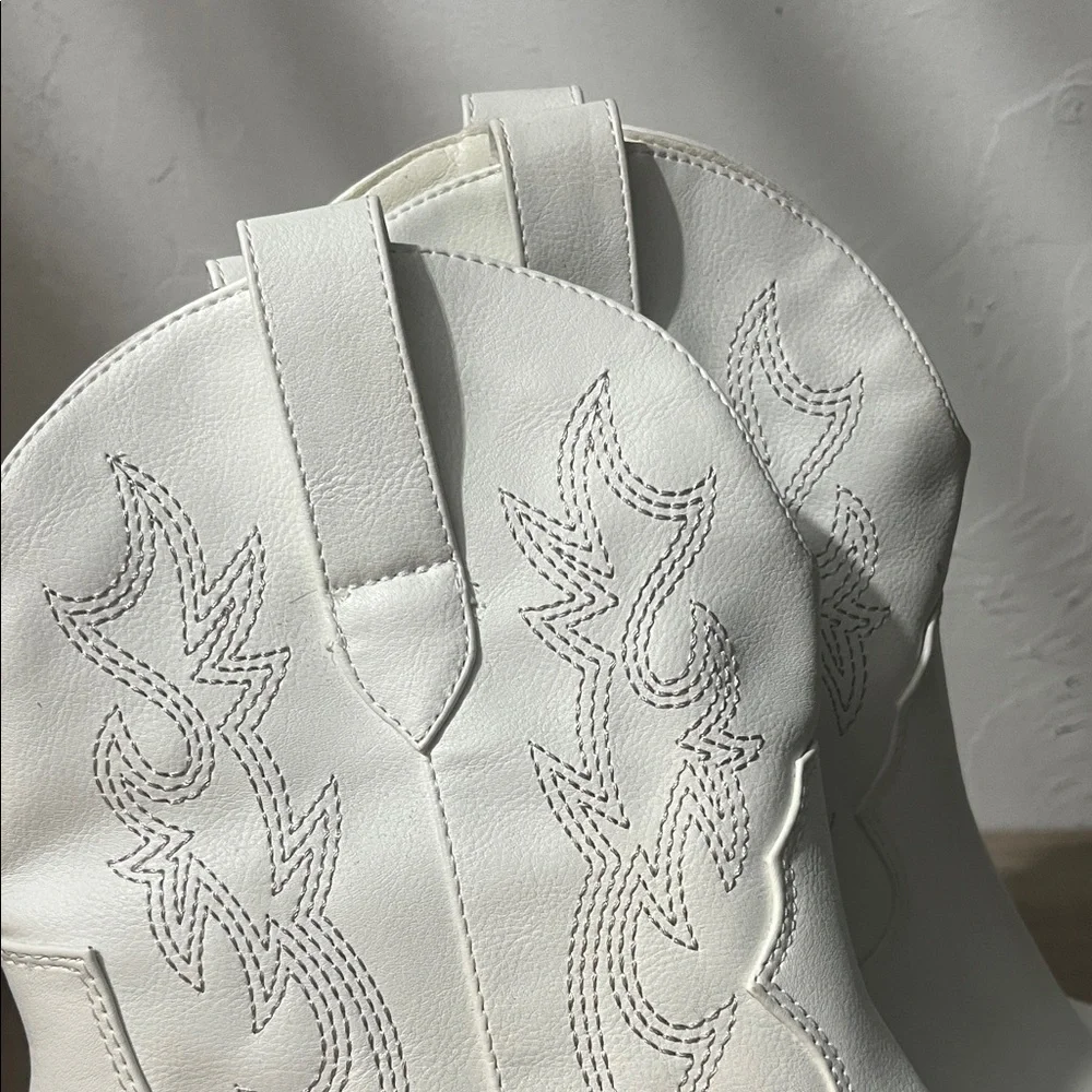 White Western Ankle Boots - Picture 5 of 5